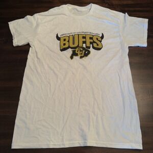 Unbrand Mens Mens T Shirt Large White Graphic NCAA CU Buffaloes Cotton Tee